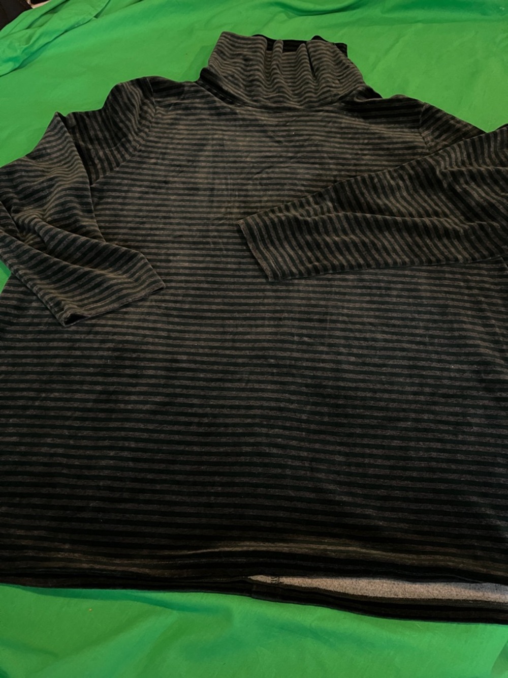 Talbots Men's Black & Gray Striped Turtleneck Sweater